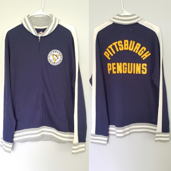 Pittsburgh Penguins Fanatics Zip-Up Sweatshirt Jacket Blue Size Medium - Picture 1 of 6